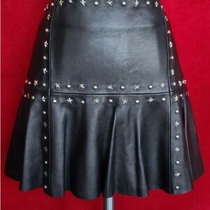 Parker Black Embellished Mini Skirt Fit and Flare